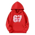 thumbnail image 4 of 67 Niños con capucha Niñas 6 7 Meme Sudadera cómoda manga larga Suéteres divertidos 6 7 Número impreso Novedad manga larga con capucha Suéter de moda cómodo once once hoodie (rojo,3-4 años), 4 of 4