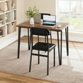 thumbnail image 3 of MIUUKA Dining Table Set for 4,Small Square Kitchen Table and 4 Upholstered Chairs,5 Piece Modern Wooden Dining Room Table with 4 Chairs for Small Space,Brown, 3 of 9