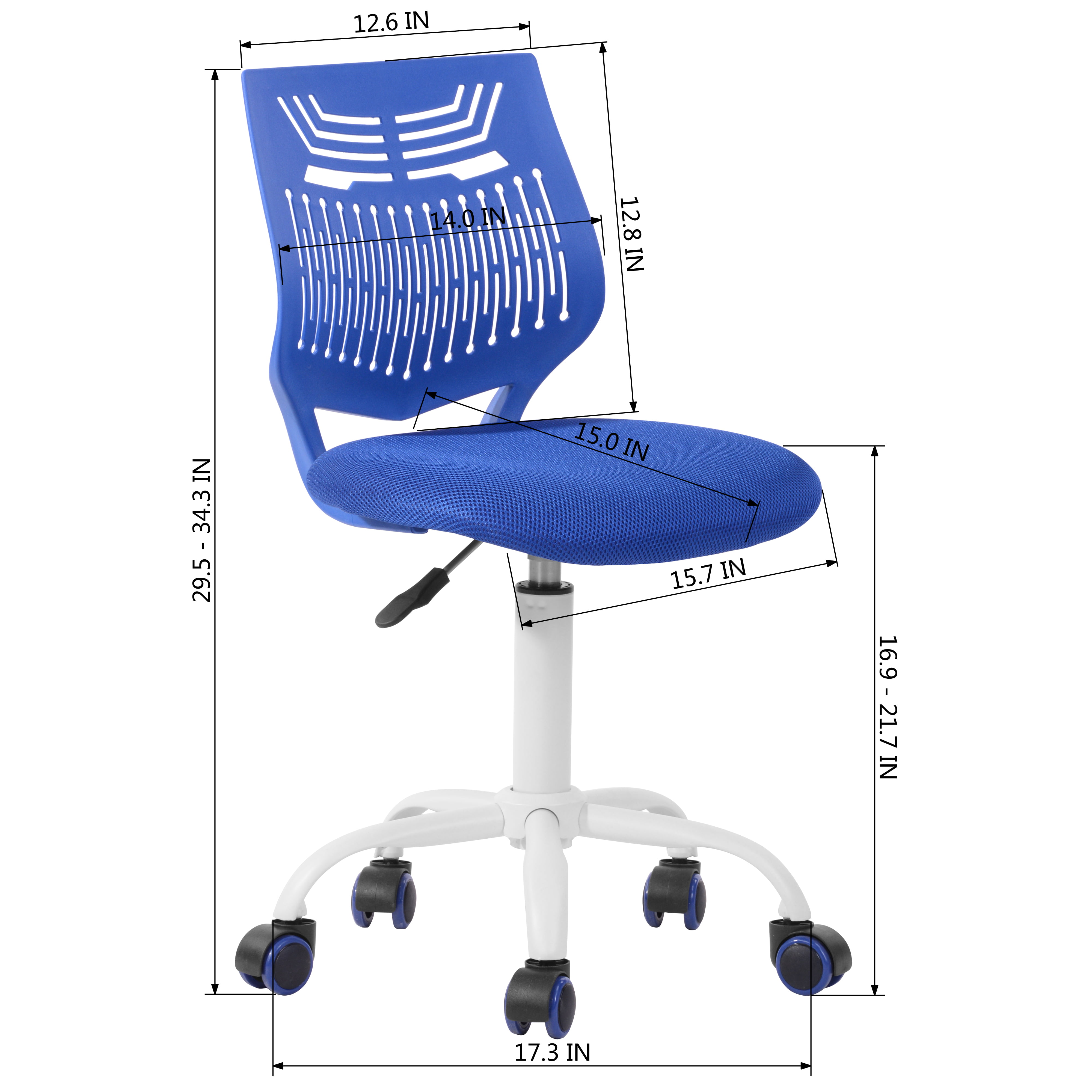 Blue HOMY CASA Home Office Computer Desk Chairs for Teens Student Seat 360 Swivel Height Adjustable
