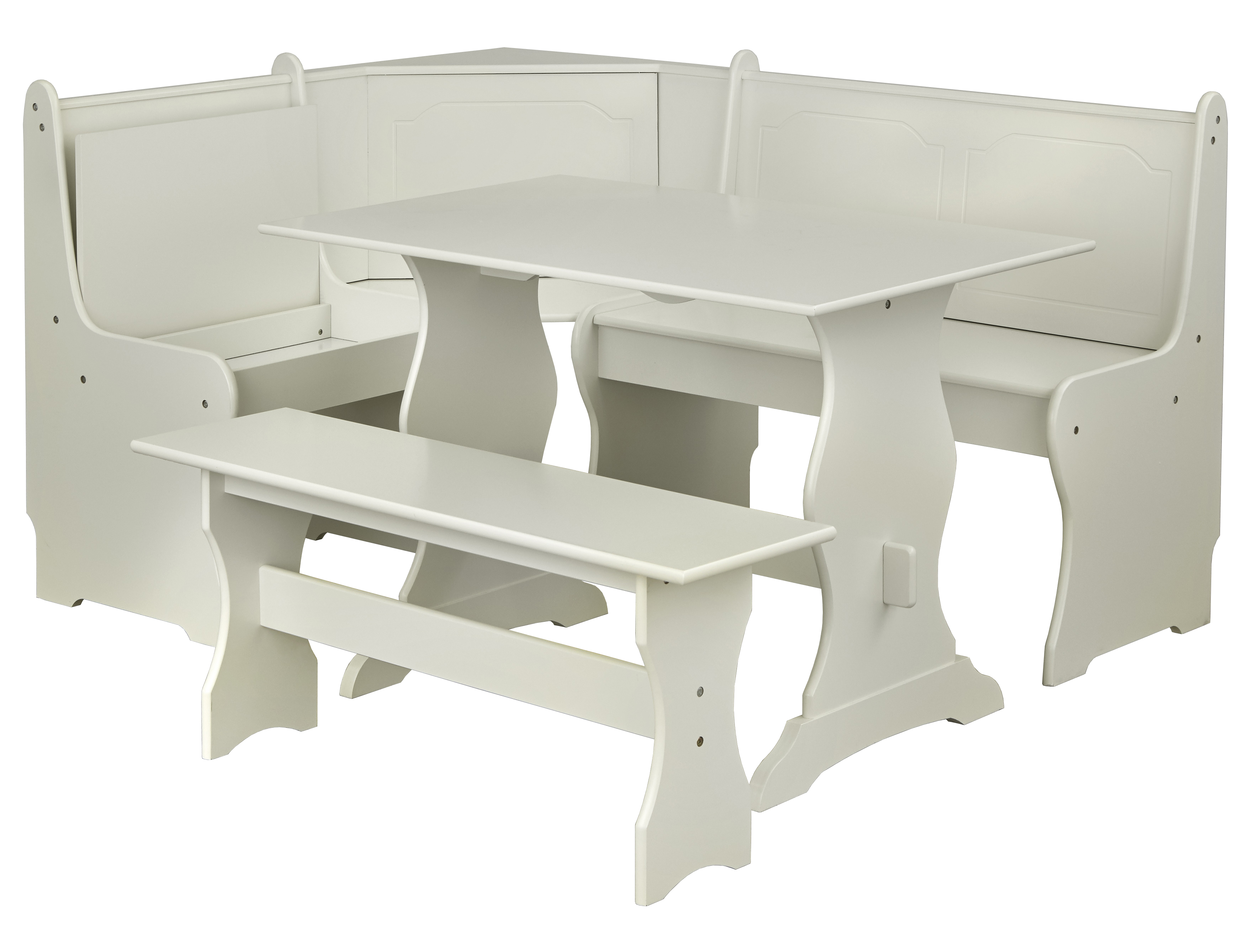 TMS Corner Reversible Dining Breakfast Nook with Storage, White - image 4 of 7