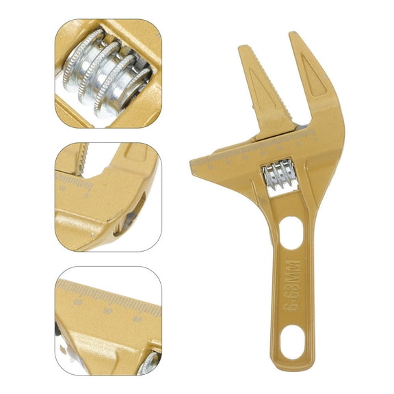 TAILTOSS Adjustable Wrench 1Pcs in Golden for Professional Plumbing and Bathroom Repairs