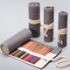 thumbnail image 2 of Cateissary Nueva lona Wrap Cable Lines Lápiz Bolígrafos Herramientas Accesorios Organizador Roll Up Bag pinturas Gris 20*82cm, 2 of 6