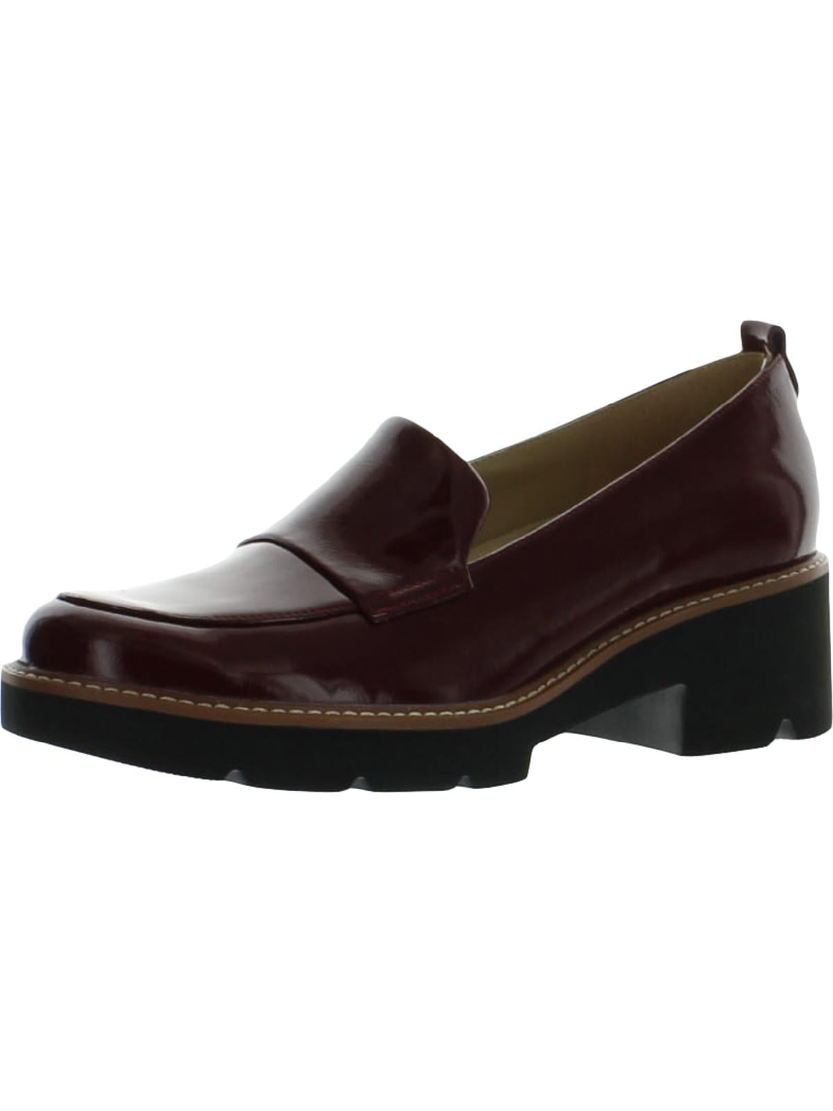 Naturalizer Womens Darry Patent Leather Lug Sole Loafer Heels