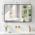 thumbnail image 2 of Gianna Anti-Fog Bathroom Wall Mirror – 32" x 48" Shatterproof Vanity Mirror with Rectangular Metal Frame, Black, 2 of 5