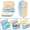 Light blue, variant on TECHMILY Large Capacity Multi-Layer Pencil Case | 7-Color Korean-Japanese Style Canvas Pen Pouch (Student/Office Stationery Organizer)