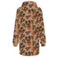 thumbnail image 5 of Lilgiuy Women Casual Loose Long Sleeve Printing Drawstring Hooded Dress Khaki Fall Dresses for 2022 Spring Winter, 5 of 5