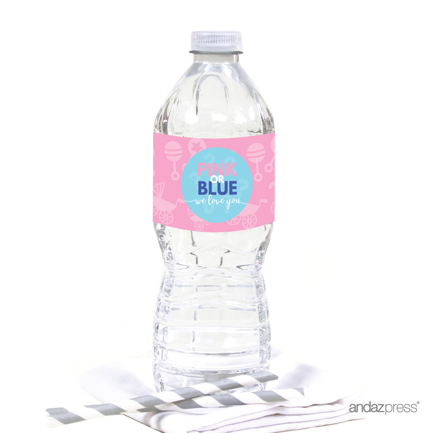 Gender Reveal Baby Shower Pink or Blue, Water Bottle Labels ...