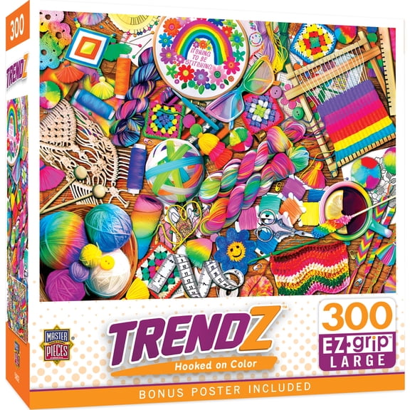 MasterPieces 300 Piece EZ Grip Jigsaw Puzzle - Hooked on Color - 18"x24"