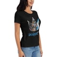 thumbnail image 4 of Jean Michel Basquiat Women's Hawaiian Cotton Short Sleeve T Shirts Tops,Novelty Crewneck Graphic Tee Clothing, 4 of 5