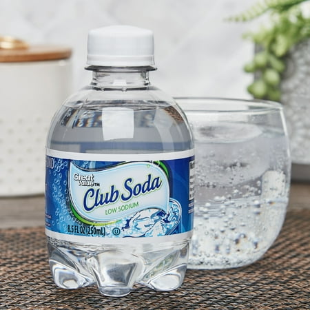 Great Value Low Sodium Club Soda, 8.5 fl oz, 6 count
