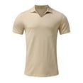 thumbnail image 4 of Akiihool Men's Polos Shirts Short Sleeve Mens Golf Shirt Short Sleeve Performance Solid Casual Pique Golf Polo Shirts for Men (Khaki,XL), 4 of 5