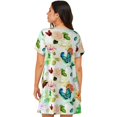 thumbnail image 2 of Bixox Floral Vintage Pattern Women's Nightgown, Soft & Breathable Sleepwear, Round Neck Knee-Length Pajama Dress,Loungewear for Home & Sleep, 2 of 7