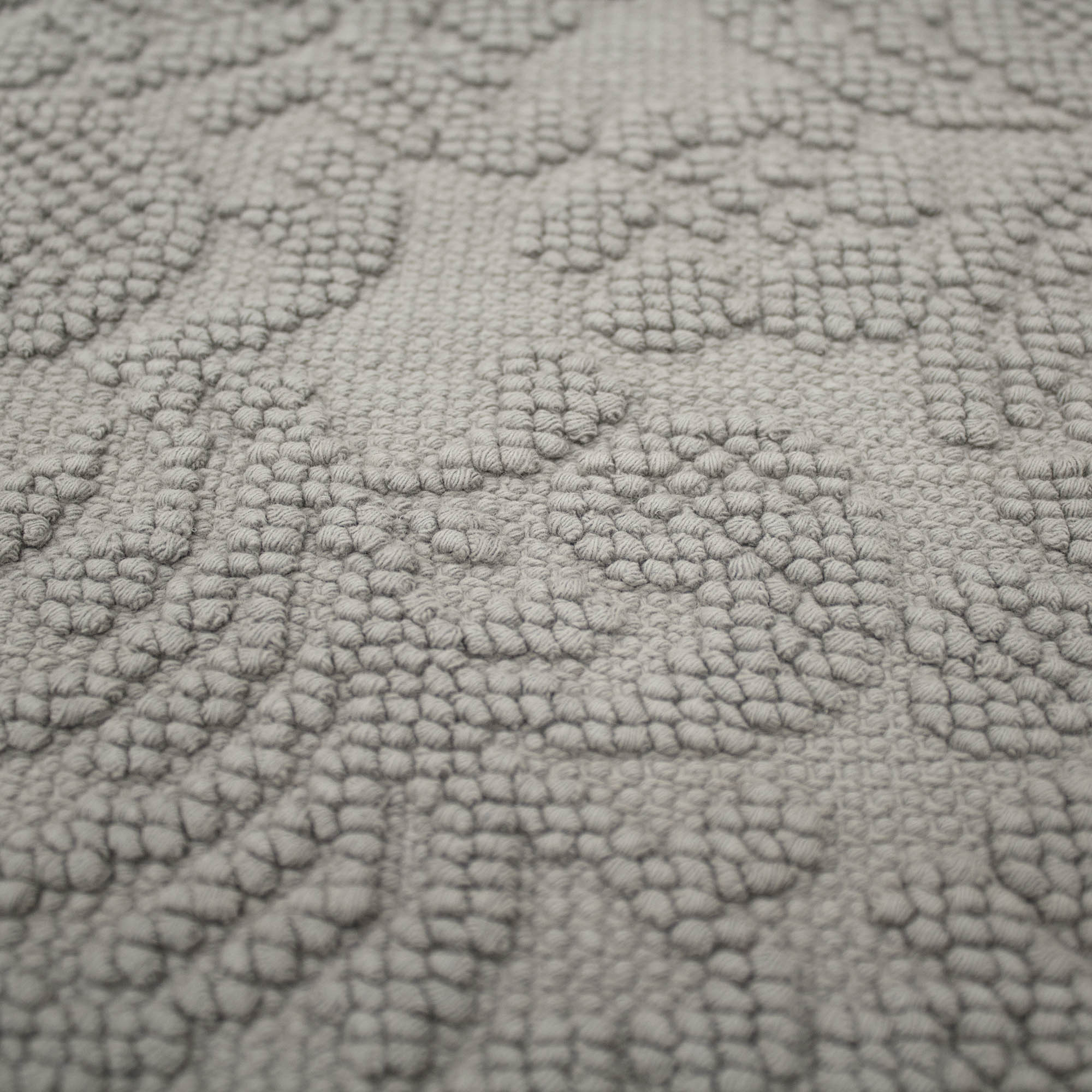Jean Pierre Turkish Cotton Crochet 22x60 in. Bath Rug, Light Grey