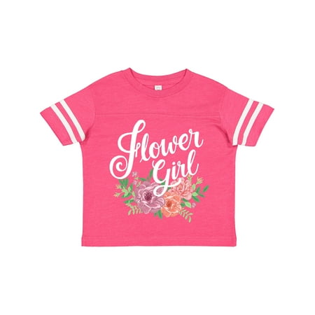 

Inktastic Flower Girl Hand Lettering with Flowers Illustration Gift Toddler Toddler Girl T-Shirt