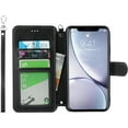 thumbnail image 2 of for Apple iPhone XR Wallet Case,Premium PU Leather Flip Folio Case Card Slot, Stand Holder Magnetic Closure [TPU Shockproof Interior Protective Case Cover ] for Apple iPhone XR 6.1",Brown, 2 of 8
