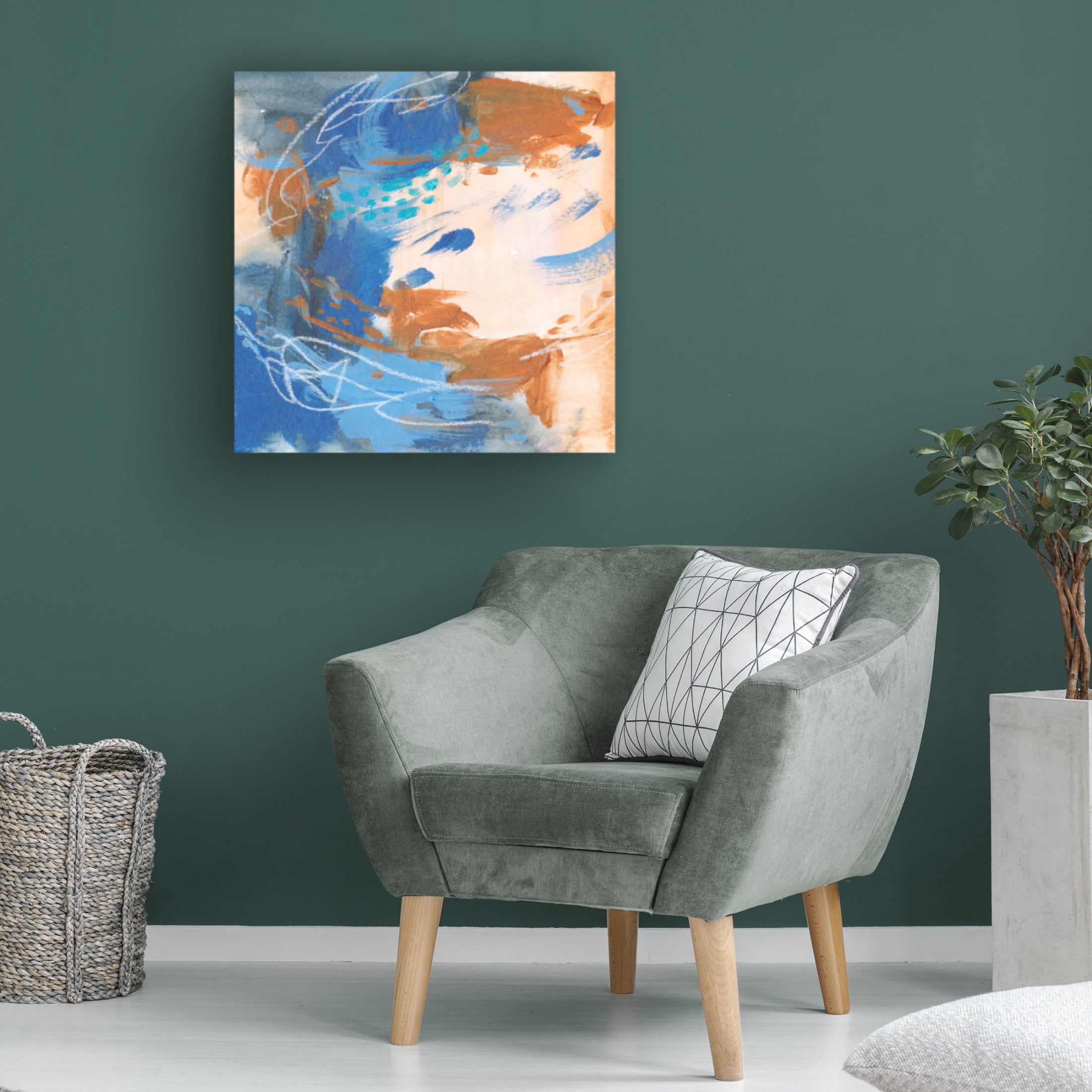 Canvas Wall Art - Melissa Wang 'Blu Hurricane IV' Wall Art for Living Room, Bedroom, or Office Décor by Trademark Fine Art - 24 x 24 Inches