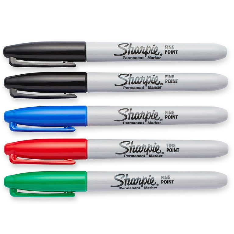 Mixed Point Size Permanent Markers, Assorted Tip Sizes/Types, Black, 6/Pack  - ACT Supplies