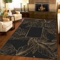 thumbnail image 2 of Golden Plant Palm Leaves Area Rugs, Hand Drawn 3D Tropical Rainforest Apartment Carpet, Living Room Rugs Durable Enough Soft Texture Apply To Entrance Door Foyer 5x6ft, 2 of 6