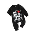 thumbnail image 2 of Musuos Baby Girls Boys Sweatshirts Rompers 3 6 12 18M Heart Letter Print Long Sleeve Crew Neck Jumpsuits, 2 of 9