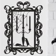 thumbnail image 2 of Halloween Frame #6 Candleabra Portrait Spider Web Rats Vinyl Lettering Wall Decal Sticker Spooky Spoder Web Decals 27"H x 20"W - Color: Black, 2 of 5