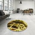 thumbnail image 4 of Ahgly Company Machine Washable Indoor Rectangle Transitional Bold Yellow Area Rugs, 6' x 9', 4 of 7