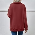 thumbnail image 4 of Women's Long Sleeve Sweatshirt No-Cap V-Neck Solid Color Outfits Basic Fall Clothes Casual Fashion Winter Clothing, 4 of 4