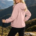 thumbnail image 7 of Ke1Clo Women's Lightweight Hooded Jacket Casual Zip Up Long Sleeve Windbreaker Outdoor Spring Fall Loose Fit Cardigan Coat Pink XXL, 7 of 7