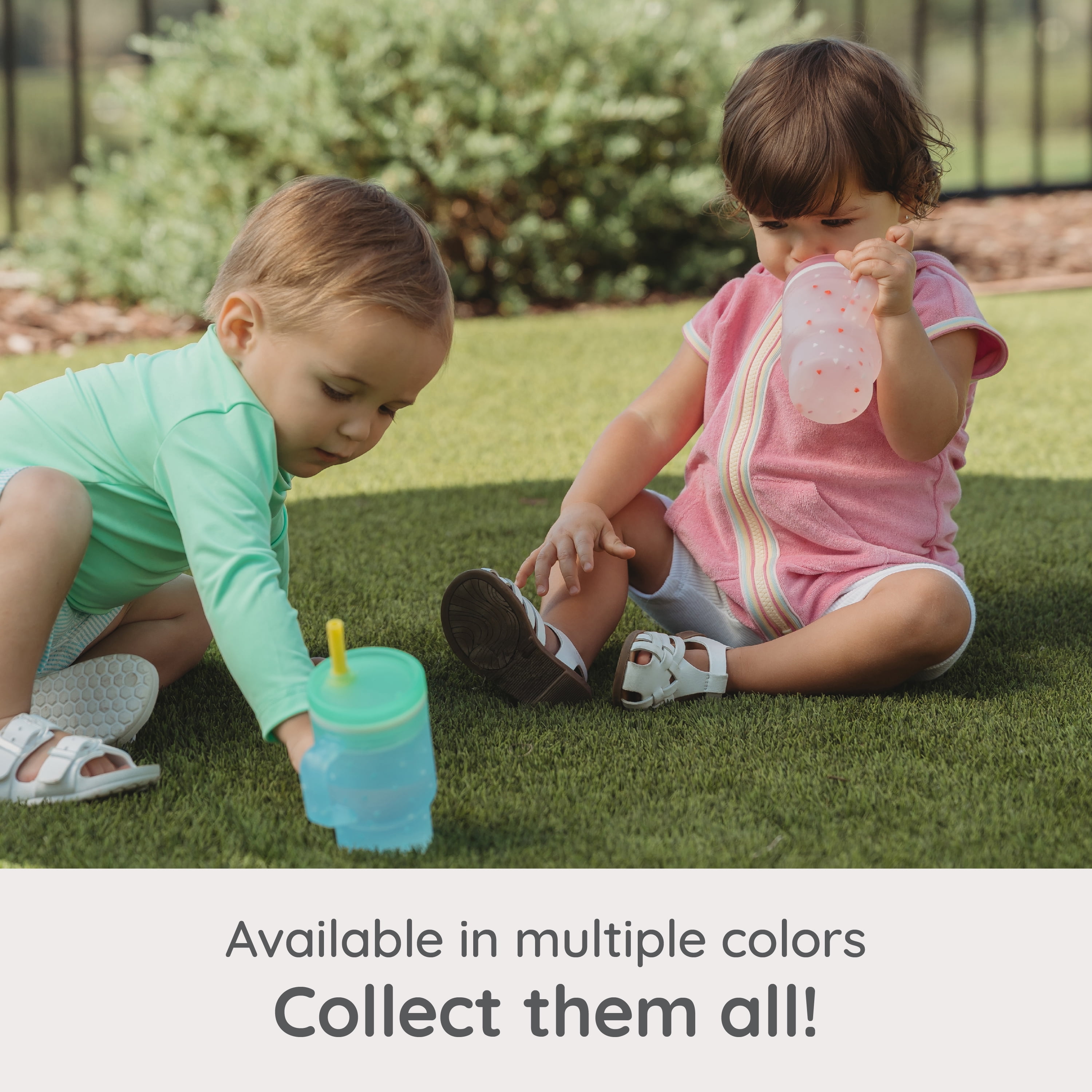 Infantino My 1st Tumbler – Adorable 9oz. Training Cup with Toddler-Friendly Straw and Handle, Heart Speckles