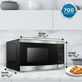 thumbnail image 2 of Danby 700W 0.7 Cubic Feet Convenient Stainless Steel Countertop Microwave, Black, 2 of 7