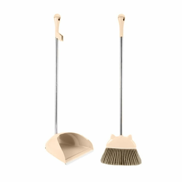Juego de Mini escoba y recogedor para niños, escoba de barrido para jardín de infantes, juego de juguetes de limpieza para casa para niños y niñas Amarillo claro