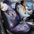thumbnail image 2 of Pzuqiu Galaxy Wolf Car Front Seat Cover Soft Easy to Clean Car Seat Protector Front Seats Only All-Season Protection Fashion Automotive Interior Seat Covers Compatible with Cars SUV, 2 of 7
