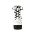 thumbnail image 2 of Unique Bargains Women's Platform Chunky High Heel Lace up Combat Boots White 6, 2 of 7