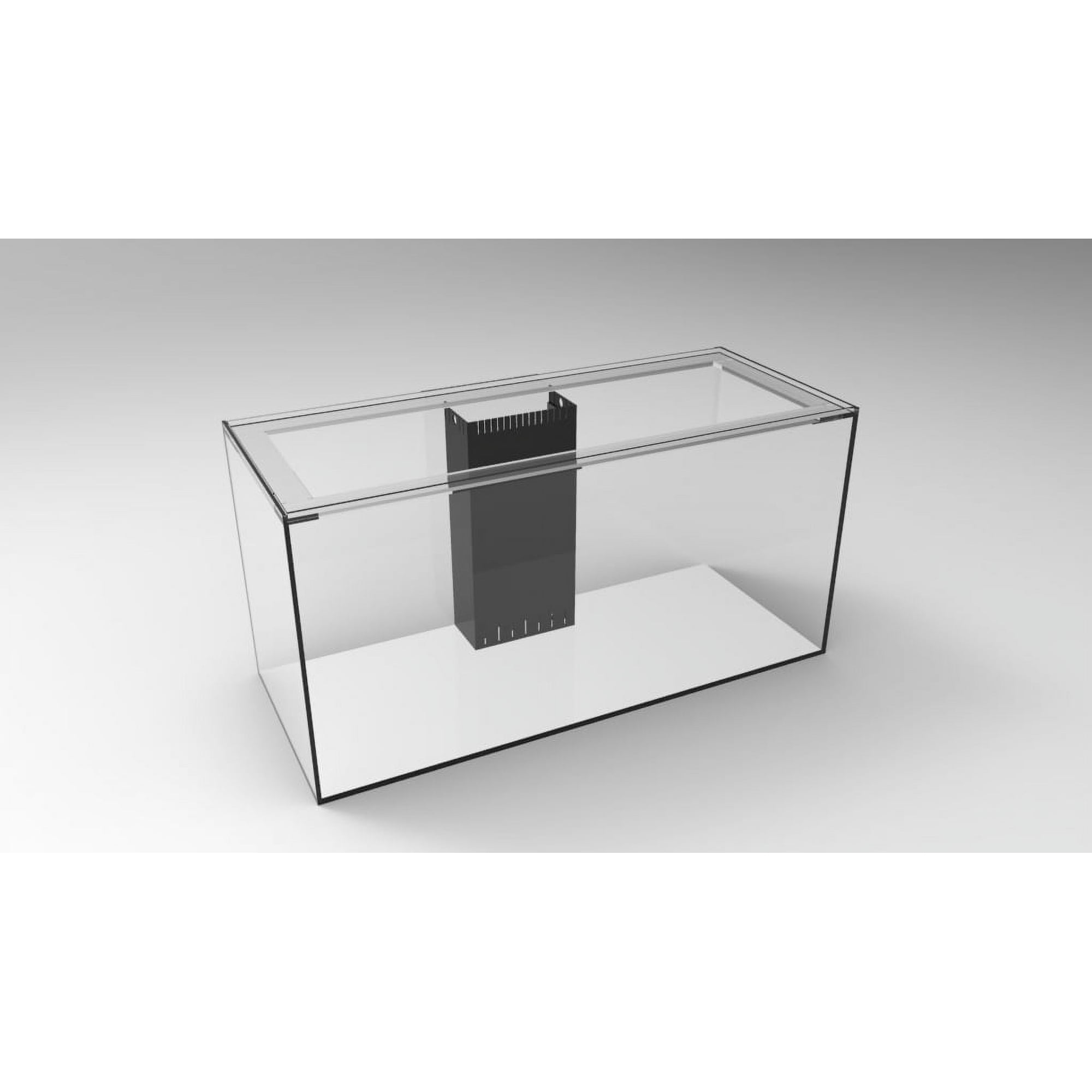 SC Aquariums 100 Gallon Rimless Aquarium A, 48" x 20" x 24", 12mm Low Iron Glass, Center Overflow, Includes Complete Plumbing Kit