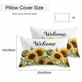 thumbnail image 3 of Waterproof Throw Pillow Covers Set of 2, 20x12 Inch Sunflower Decorative Pillowcases Outdoor Pillow Slip Cushion Covers Set for Couch Tent Summer Botanical Floral Welcome, 3 of 7
