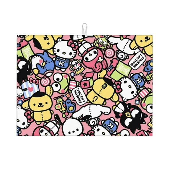 Gokiu Sanrio for Microfiber Dish Drying Mat Large 18" x 24" Absorbent Dish Drainer Kitchen Counter Mat for Kitchen Counter Dish Drying Pad