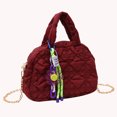 thumbnail image 2 of Bolso Bandolera para Mujer Bolso Hombro Acolchado Informal Bolsos Y Monederos (rojo Vino), 2 of 9
