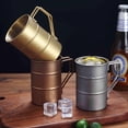 thumbnail image 5 of Vintage Coffee Mugs, Cold Beer Mug, Stainless Steel Beer Cup, Industrial Style Stainless Steel Beer Mug With Handle, Retro Drinkware Cup, Lightweight Camping Gear for Men Backpacking Mug(Silver), 5 of 7