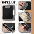 thumbnail image 5 of Black Clipboard with Storage Plastic Clipboard Storage Case with Handle Storage Construction Binder, 5 of 5