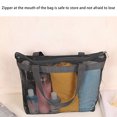 thumbnail image 6 of Hvmvliv Mesh Beach Bag Swimming Bag,Portable Travel Wash Bag,Foldable Hollow Shopping Tote with Zipper for Toiletries,Cosmetics,Towels,Clothes,Size:11.8X3.9X11in Gray, 6 of 6