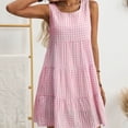 thumbnail image 5 of Summer Gingham Dress,Plaid Cottage Core Short Tank Dresses,Women Vacation Babydoll Sundress, 5 of 7