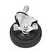thumbnail image 3 of Excellante Rubber Wheel Caster with Brake, 5", Chrome, 3 of 4