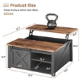thumbnail image 5 of 31.5" Lift Top Coffee Table with Storage, Square Coffee Table for Living Room, Farmhouse Coffee Table with Large Hidden Storage Compartment and Adjustable Shelves, Black, 5 of 5
