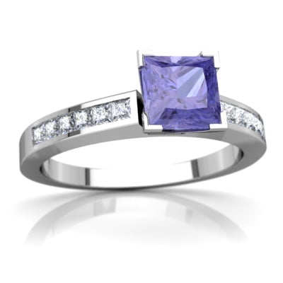 Tanzanite Channel Set Ring in 14K White Gold by