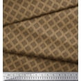 thumbnail image 2 of Soimoi Brown Georgette Viscose Fabric Diamond & Stripe Decor Fabric Printed Yard 42 Inch Wide, 2 of 3