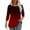 01Deep Red, variant on EANJE Womens 3/4 Length Sleeve Tunic Tops Fashion Fall Crewneck Shirt Pleated Front Top and Blouse Gradient Print Dressy Casual Petite Clothes Blue XL