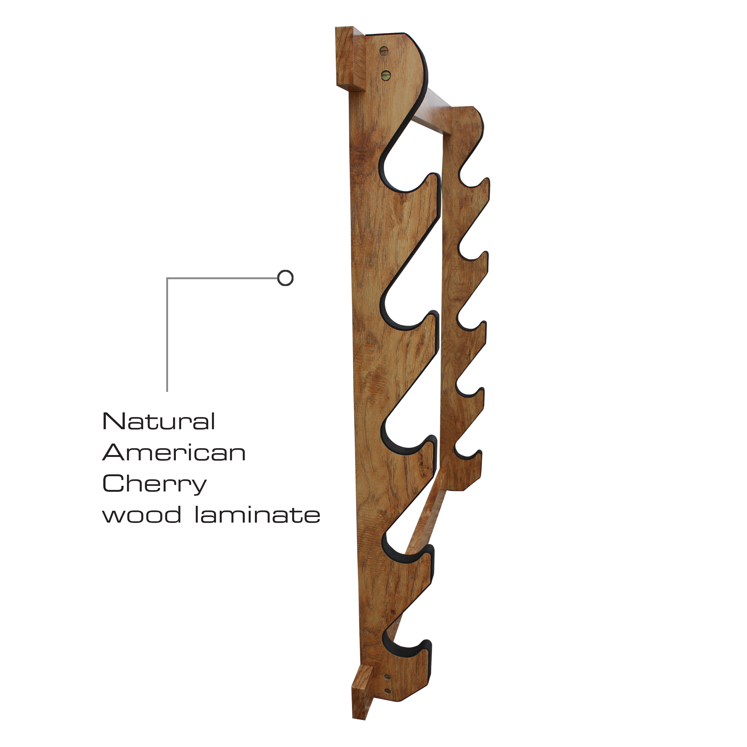 Rush Creek Creations 5-Gun Wall Rack American Cherry Finish