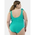thumbnail image 3 of Time and Tru Women's and Women's Plus Belted One-Piece Swimsuit with Tie Shoulders, Sizes S-3X, 3 of 5