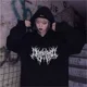 thumbnail image 4 of Sudadera Negro Hombre Mujer Abrigo Vintage Hoodie Estampado, 4 of 8