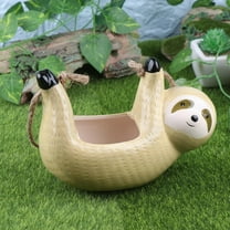 CIMAXIC Yellow Ceramic Sloth Hanging Planter Pot, Decor, 1 Piece Stylish Indoor Plant Holder