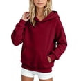 thumbnail image 2 of Tdoqot Girls Cotton Hoodies- Long Sleeve Fashion Casual Soft Kids Pullover Sweatshirt Red Size 8, 2 of 3